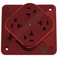 Hubbell Wiring Device-Kellems Straight Blade Devices, 4-Plex Receptacle, Commercial Grade, Surge Protected, 20A 125V, 2-Pole 3-Wire Grounding, 5-20R, Red HBL420HRS